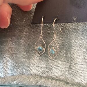Elegant Silver and Blue Drop Earrings